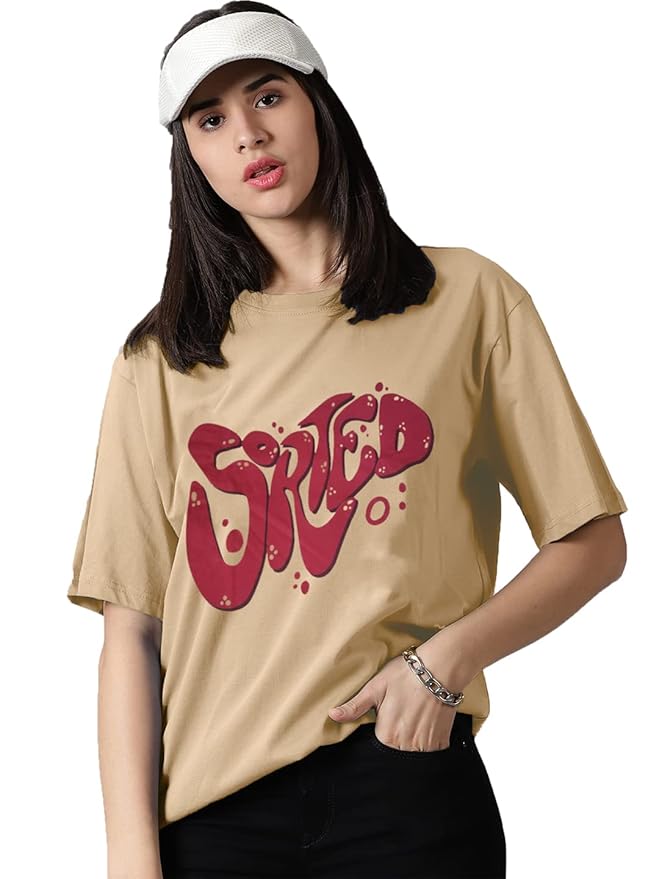 Half Sleeves Cotton Blend Back Printed T-Shirt