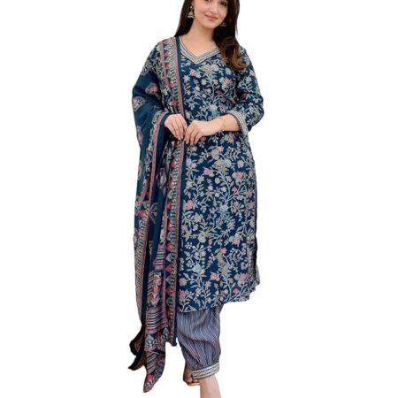 Women Printed Kurta and Pant Set With Dupatta