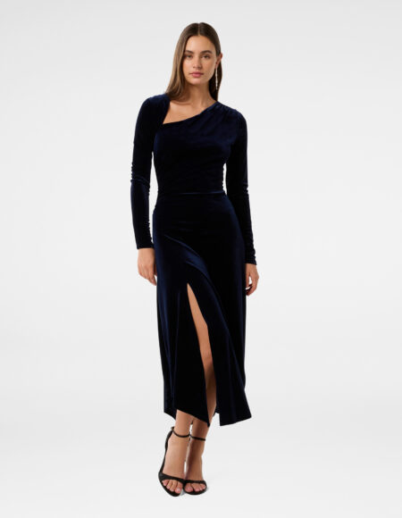 Sawyer Asym Velvet Drape Dress